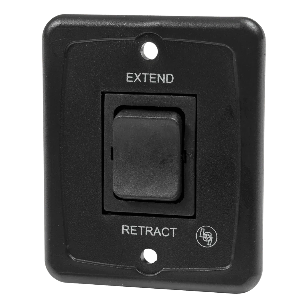 308474 – LIPPERT COMP Awning Switch, For Solera Power Awnings Black 40 Amp With Plate
